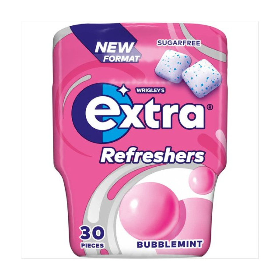 Wrigley's Extra Refreshers Bubblemint Sugar Free Chewing Gum Bottle ...