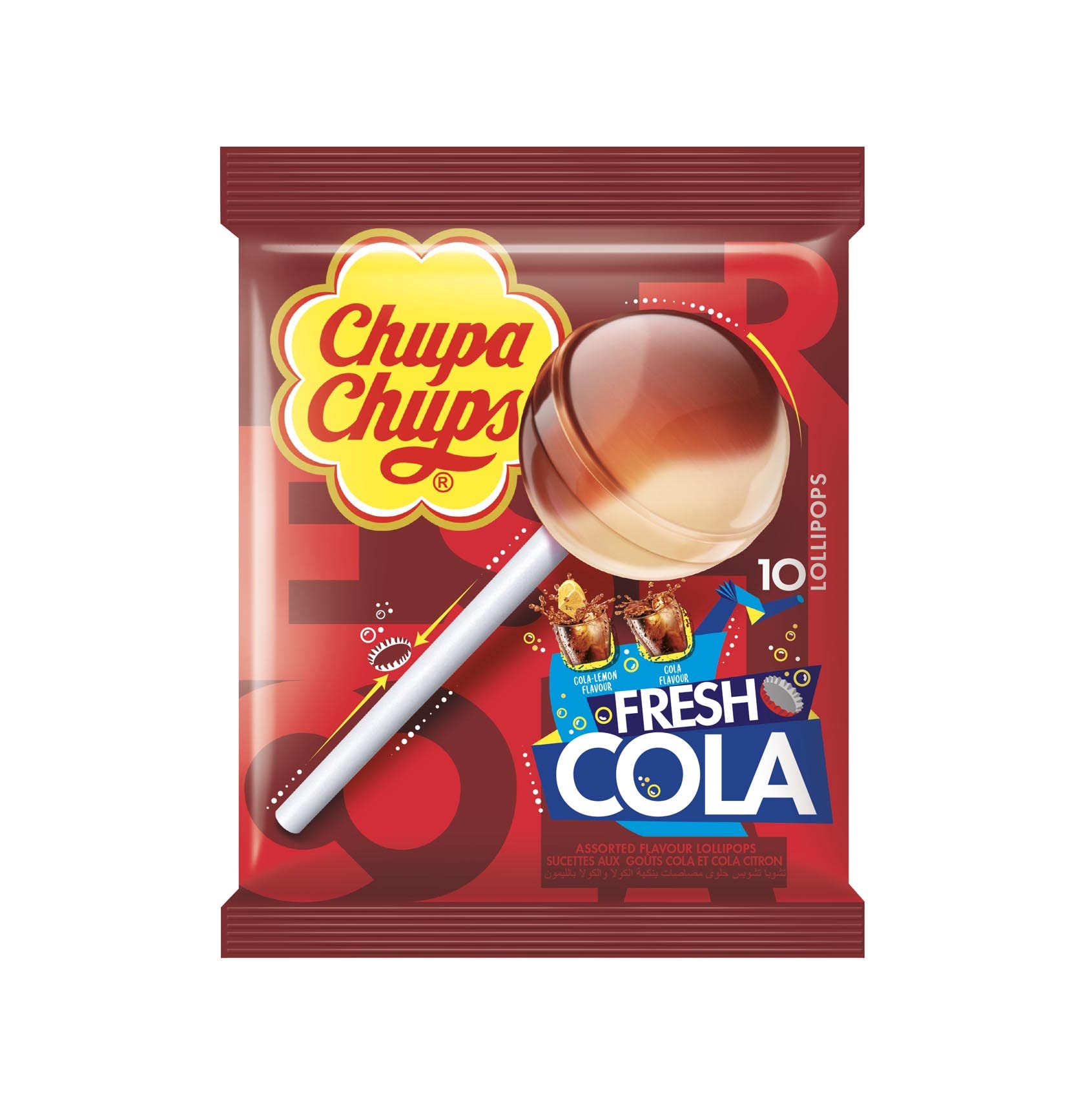 Chupa Chups Fresh Cola 10 Lollipops 120g