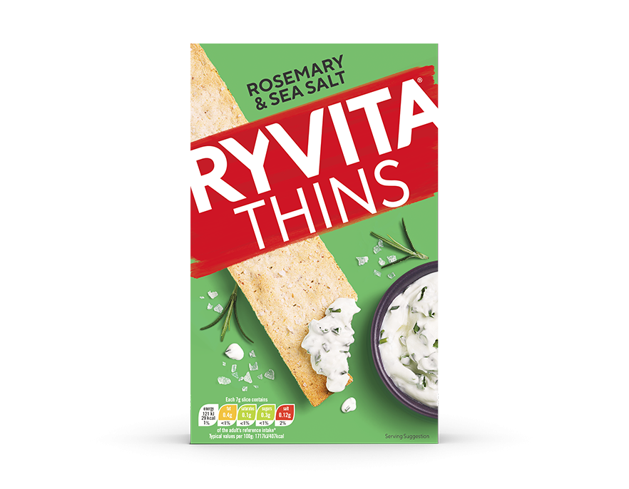 Ryvita Thins Rosemary & Sea Salt Snack 125g