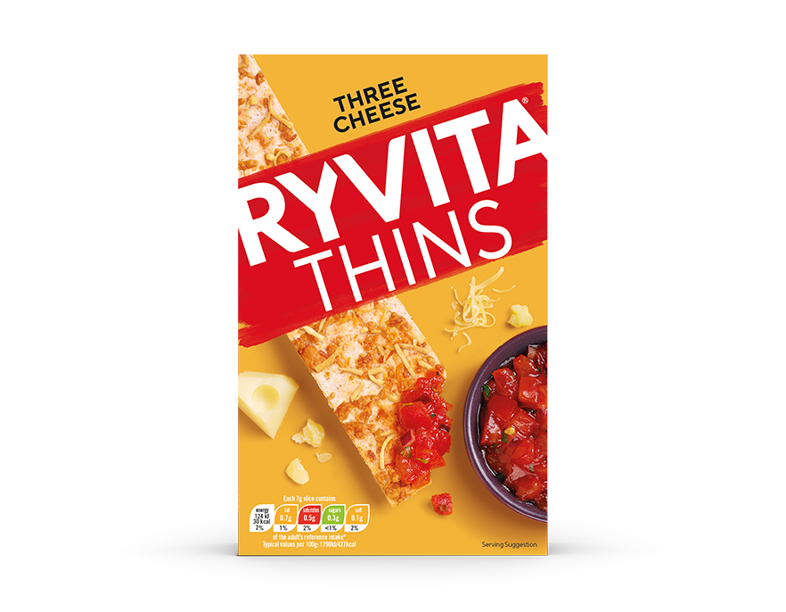 Ryvita Thins Three Cheese Snack 125g