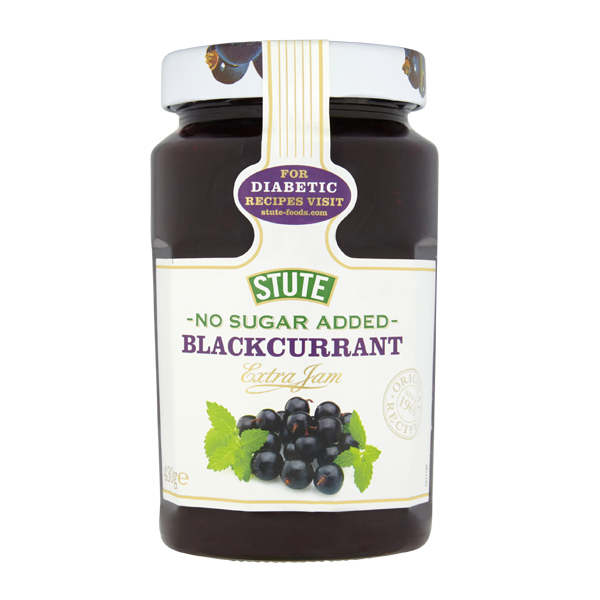 Stute No Sugar Added Blackcurrant Extra Jam 430g