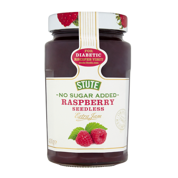 Stute No Sugar Added Raspberry Seedless Jam 430g