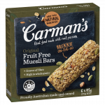 Carmans ORIGINAL FRUIT FREE MUESLI BARS 6 PACK