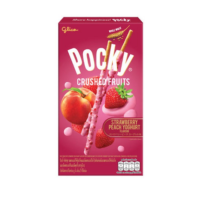 Pocky Crushed Fruits Strawberry Peach Yoghurt 38g