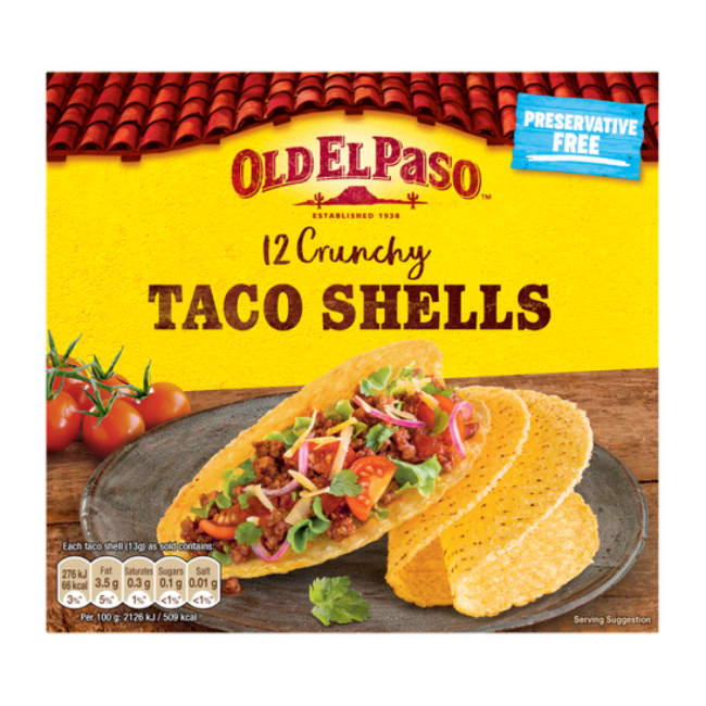 Old El Paso 12 Crunchy Taco Shells 156g