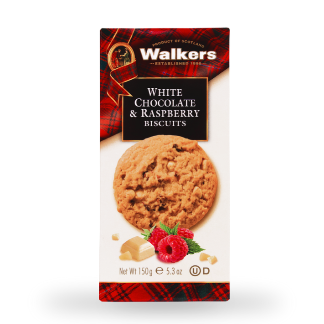 Walkers White Chocolate & Raspberry Biscuits 150g