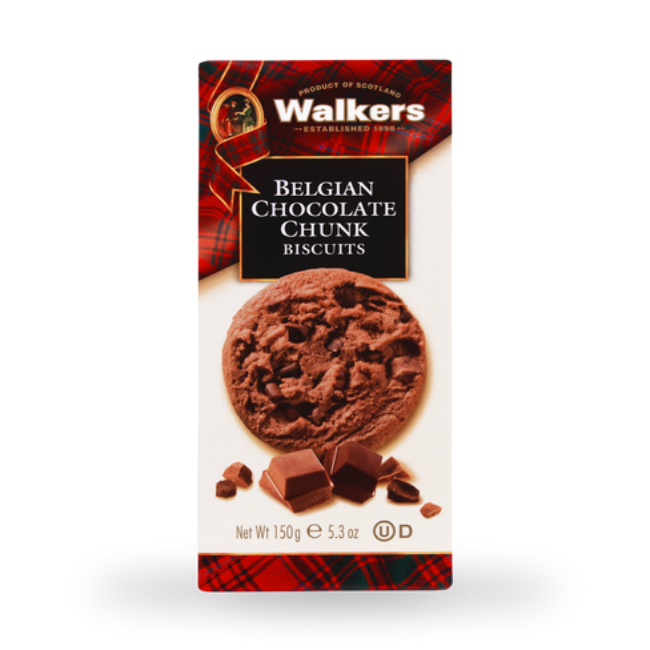 Walkers Belgian Chocolate Chunk Biscuits 150g