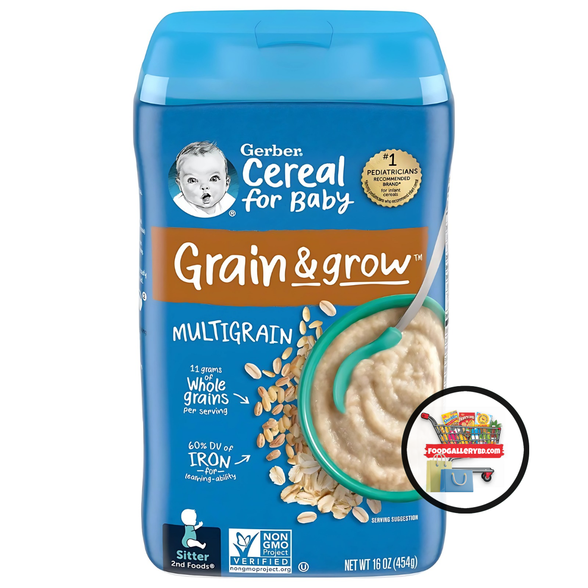 Gerber Baby Cereal Grain & Grow Multigrain 2nd Foods 454g