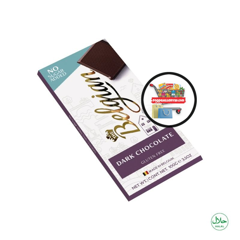 The Belgian No Sugar Added Dark Chocolate Bar 100g