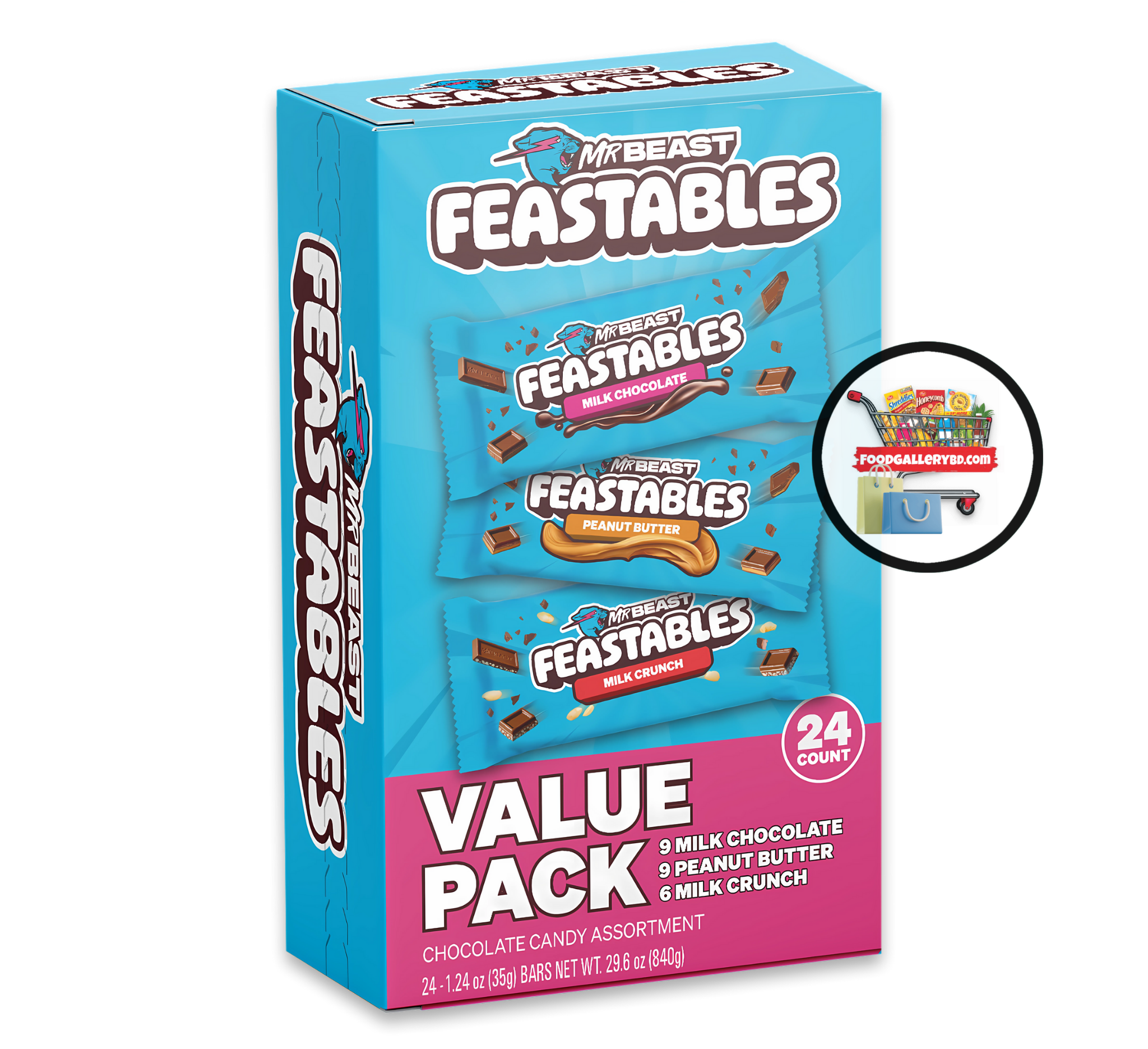 Feastables MrBeast Variety Pack Milk Chocolate Bars 840g